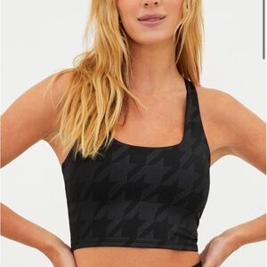 Beach Riot Gunmetal Houndstooth Sports‎ Bra Top Size L NWT
